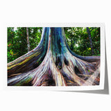 Extra large rolled print of Maui scenery with vibrant floral elements, ideal for art wall dining room.