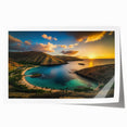 Extra large wall art of Oahu, Hawaii scenery on rolled canvas, featuring vivid green and blue tones.