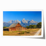 Extra large rolled canvas print featuring a serene Idaho landscape with muted green and blue tones.