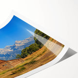 Extra large wall art featuring line art flowers in monochrome, printed on a rolled canvas.