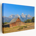 Large stretched canvas art depicting a serene Idaho landscape in muted earth tones, suitable for kitchen wall decor.