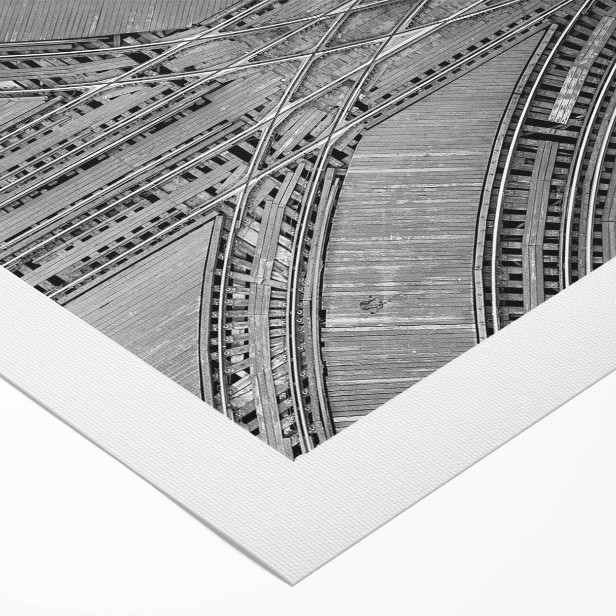 Art deco poster of Chicago skyline in monochrome shades on rolled canvas, suitable for dining room decor.