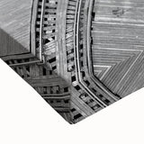 Large art of Chicago skyline in black and white on stretched canvas, ideal for bedroom wall decor.