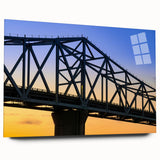 Large abstract wall art of Indiana scenery in muted earth tones on acrylic glass, suitable for bedroom or dining room decor.