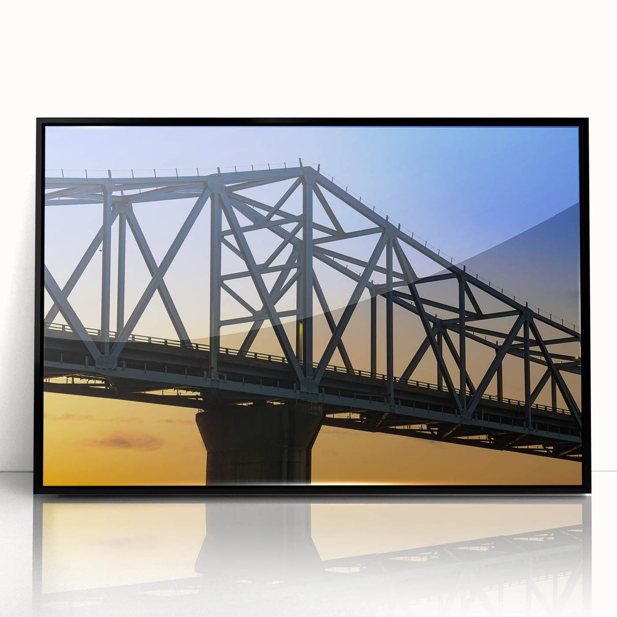 Large abstract wall art of Indiana scenery in black and white, framed acrylic, ideal for modern living room decor.