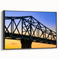 Black and white framed canvas of an Indiana landscape, ideal for bedroom wall decor.