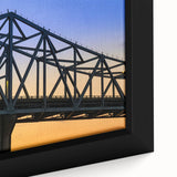 Extra large framed canvas featuring a textured depiction of the Indiana scenery in black with colorful art accents.