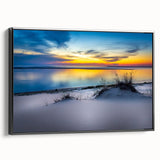 Black and white framed canvas of Kansas landscape, vintage poster style, ideal for bedroom wall art.