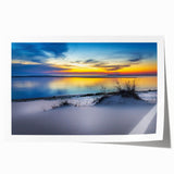 Extra large rolled print of a Kansas scenery with pastel floral elements, ideal for dining room wall art.