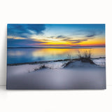 Black and white photo of Kansas scenery on large stretched canvas, ideal for kitchen wall art or bedroom decor.