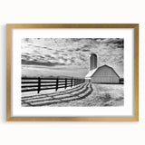 Extra large abstract art print of a textured Kentucky landscape in muted earth tones, framed in gold.