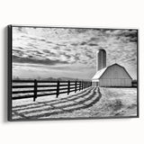 Framed canvas featuring a black and white vintage poster art of Kentucky landscape, ideal for bedroom wall decor.