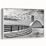 Vintage poster art of a Kentucky landscape, colorful palette, in a white framed canvas, ideal for living room decor.