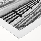 Art deco poster featuring a stylized Kentucky landscape in muted green and blue tones on rolled canvas.