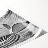 Extra large wall art featuring line art flowers in black and white, printed on rolled canvas.