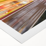 Art deco poster of New Orleans skyline in muted gold and blue tones on rolled canvas, suitable for dining room wall art.