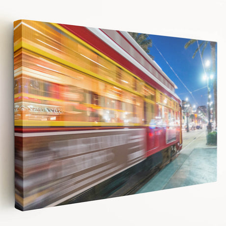 Large canvas print of New Orleans street scene in muted earth tones, ideal for kitchen wall art.