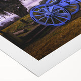 Art deco poster of Louisiana scenery in muted colors on rolled canvas, suitable for dining room wall art.