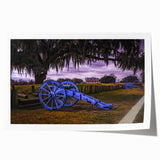 Rolled print of Louisiana scenery with vibrant floral elements, ideal for art wall dining room.