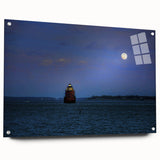 Large abstract wall art of Annapolis scenery in muted tones on acrylic glass, ideal for bedroom or dining room decor.