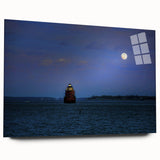 Acrylic print of Annapolis scenery in muted blue and green tones, suitable for dining room or bedroom decor.