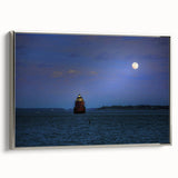 Landscape art painting of Annapolis, featuring colorful boats and buildings, on a framed canvas, ideal for living room decor.