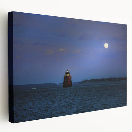 Annapolis, Maryland cityscape on large stretched canvas with muted blue and gray tones, ideal for kitchen wall art.