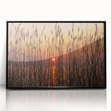 Large abstract wall art depicting Chesapeake Bay in muted blue and gray tones on a framed acrylic.