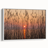 Framed canvas landscape art painting featuring the Chesapeake Bay, Maryland, in muted gray and blue tones.