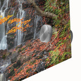 Large abstract wall art of Michigan's Upper Peninsula in muted earth tones on acrylic glass, suitable for dining room decor.