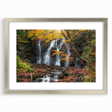 Textured abstract art print of Michigan's Upper Peninsula in muted earth tones on a framed silver mat.