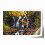 Scenic depiction of Michigan's Upper Peninsula in muted earth tones on a rolled canvas, suitable for art wall dining room.