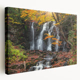 Large canvas print depicting a serene Michigan Upper Peninsula landscape in soft green and blue tones.