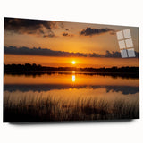Large abstract wall art depicting a Minnesota landscape in muted blues and greens, acrylic print.