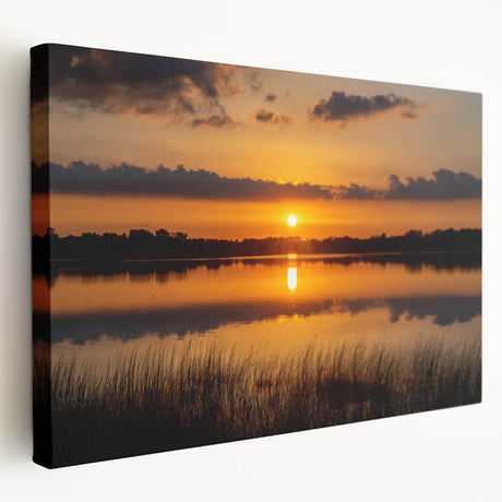 Scenic Minnesota landscape on large stretched canvas, featuring lush greenery and a serene lake.