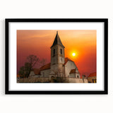 Abstract art print of Kansas City skyline in vibrant colors on a large textured canvas, ideal for living room decor.