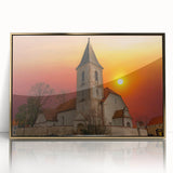 Mid-century modernist Kansas City skyline in gold and black tones on a framed acrylic, suitable for modern art wall decor.