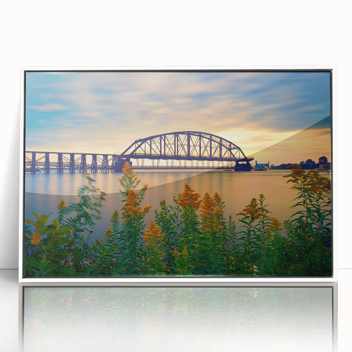 Art deco style St. Louis skyline depicted in muted tones on a framed acrylic, ideal for modern nursery wall art.