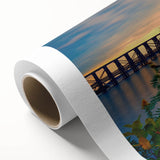 Art Deco poster of St. Louis skyline in pastel colors on rolled canvas, ideal for nursery wall art.