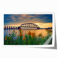 Rolled print of St. Louis skyline with muted blue and gray tones, ideal for art wall dining room.