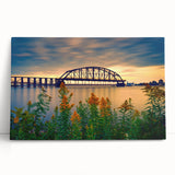 Black and white stretched canvas of St. Louis skyline, ideal for kitchen wall art.
