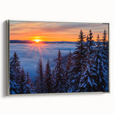 Framed canvas wall art depicting a serene Montana landscape in muted earth tones, ideal for bedroom decor.
