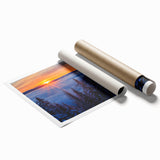 Extra large rolled print of a Montana landscape with vibrant green and blue tones, ideal for classy bathroom wall art.