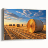 Framed canvas featuring a landscape art painting of Nebraska scenery in muted earth tones.