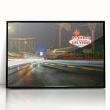 Large abstract wall art of Las Vegas skyline in black and white on a framed acrylic, suitable for modern art wall decor.