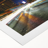 Art deco poster of Las Vegas skyline in muted gold and black on rolled canvas, suitable for dining room decor.