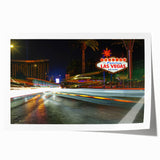 Extra large rolled print of Las Vegas scenery in vibrant twilight hues, ideal for art wall dining room.