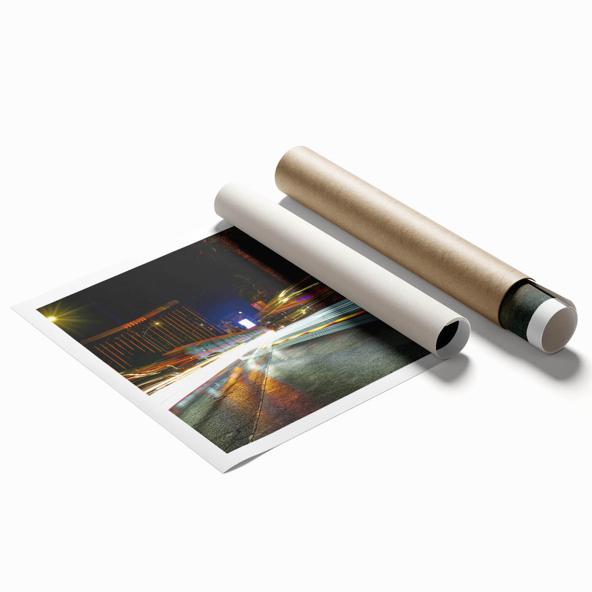 Extra large rolled print of Las Vegas scenery in muted gray tones, ideal for classy bathroom wall art.