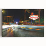 Black and white large art print of the Las Vegas skyline, rendered on stretched canvas, ideal for kitchen wall art.