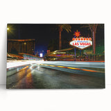 Black and white stretched canvas of the Las Vegas skyline, ideal for kitchen wall art or bedroom decor.